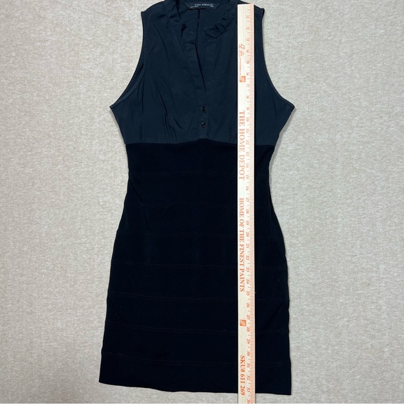 Zara Woman sleeveless black mini dress Sz.Med. lined•side zip• LBD - Picture 6 of 9